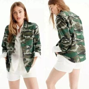 J. Crew Camo Shacket Shirt Jacket Utility Style Size S